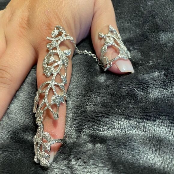 FASHION 2 PIECE RING SET IN SILVER TONE‎ - Picture 2 of 5